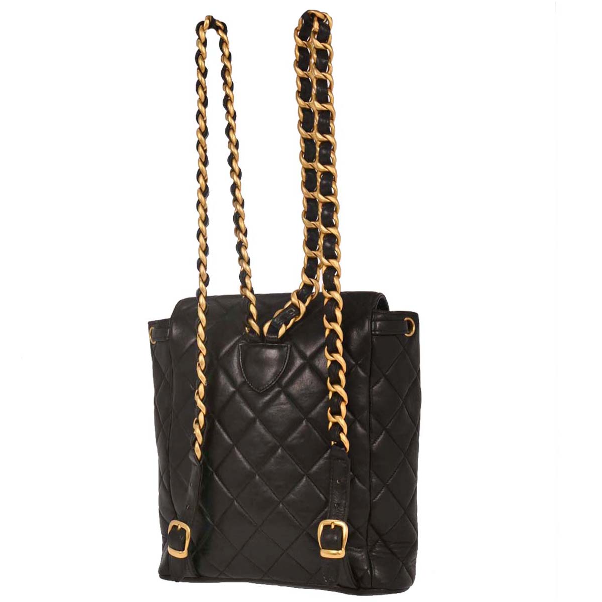 Chanel Black Lambskin Large Duma Backpack