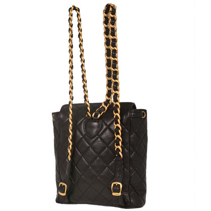 Chanel Black Lambskin Large Duma Backpack