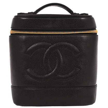 Chanel Black Caviar Timeless Vanity Handbag