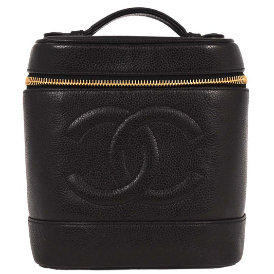 Chanel Black Caviar Timeless Vanity Handbag
