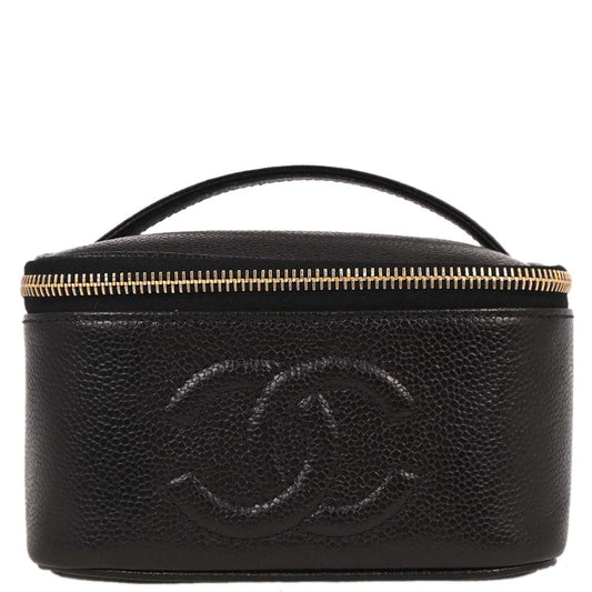 Chanel Black Caviar Vanity Handbag