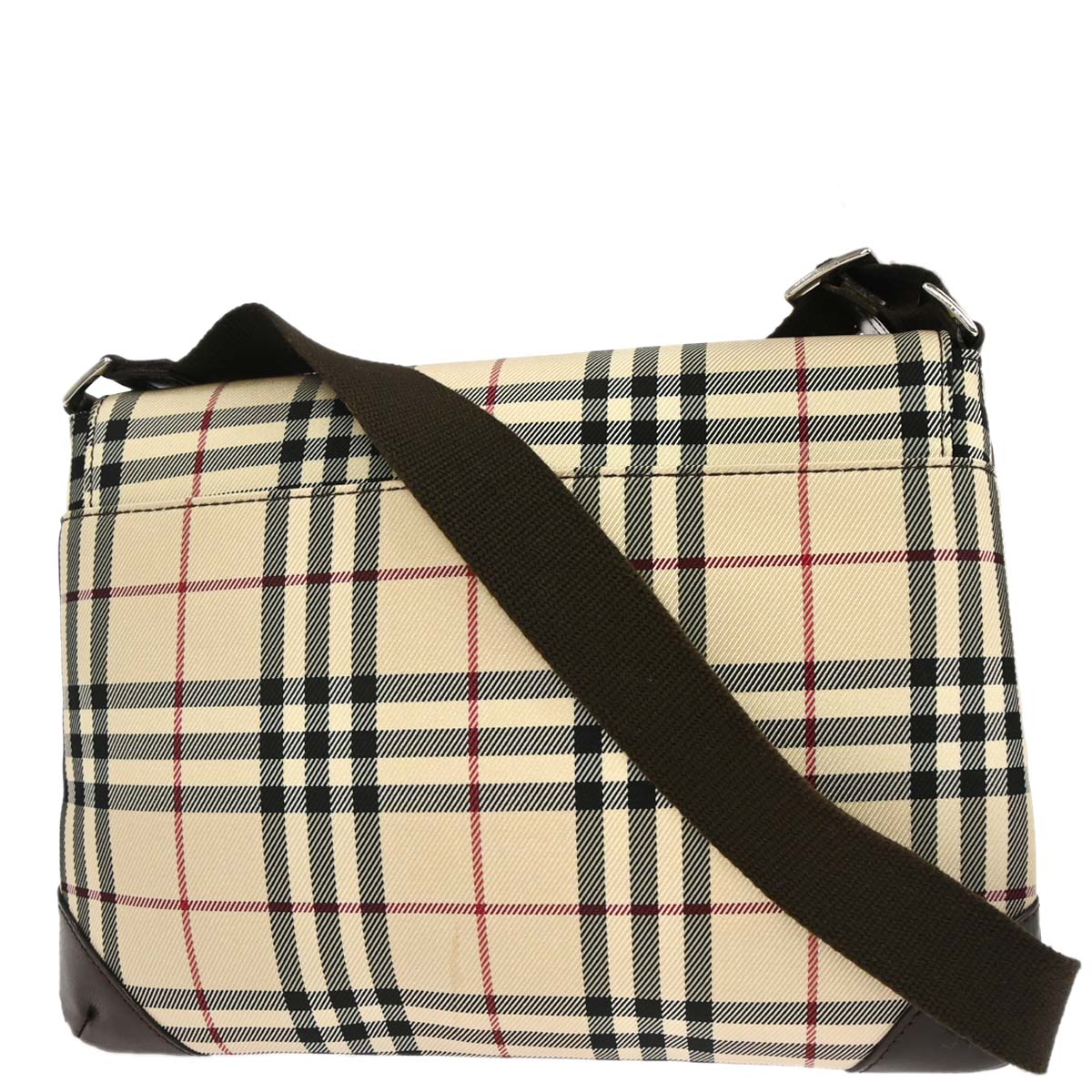 Burberry Beige Canvas Burberry Check Shoulder Bag