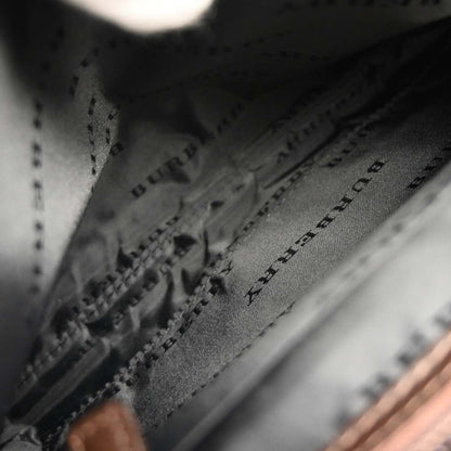 Burberry Beige Canvas Burberry Check Shoulder Bag