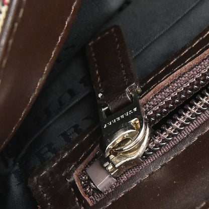 Burberry Beige Canvas Burberry Check Shoulder Bag