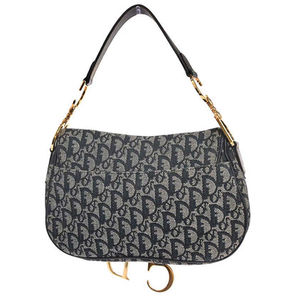 Christian Dior Navy Trotter Double Saddle Handbag
