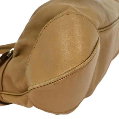 Salvatore Ferragamo Beige Leather Gancini Handbag