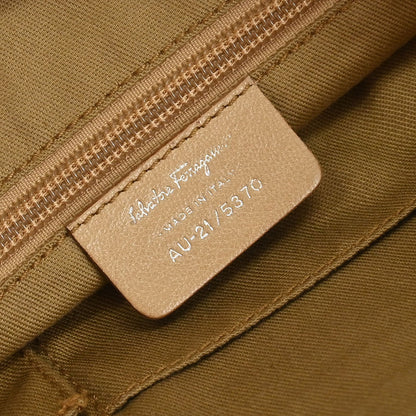 Salvatore Ferragamo Beige Leather Gancini Handbag