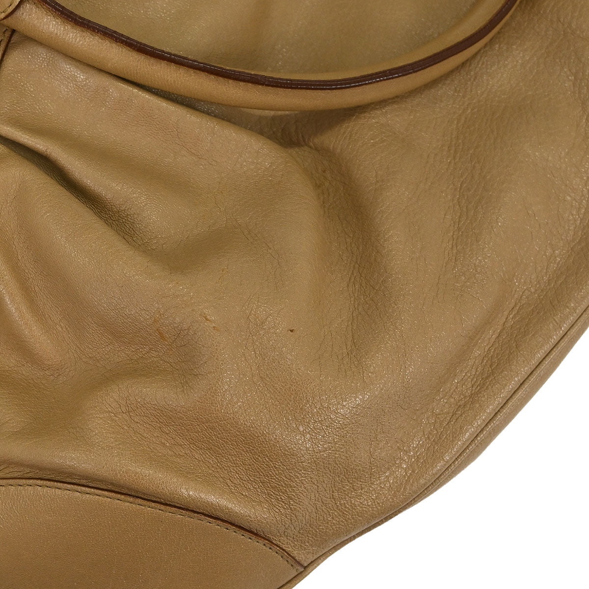 Salvatore Ferragamo Beige Leather Gancini Handbag