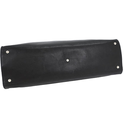 Salvatore Ferragamo Black Leather Gancini Handbag