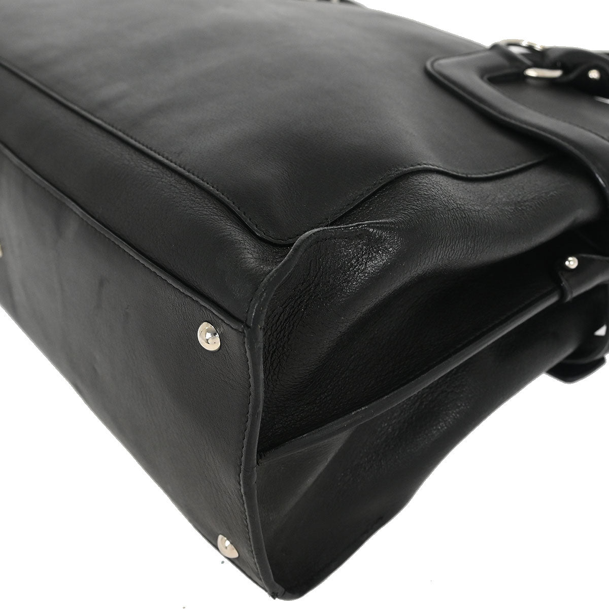 Salvatore Ferragamo Black Leather Gancini Handbag