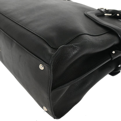 Salvatore Ferragamo Black Leather Gancini Handbag