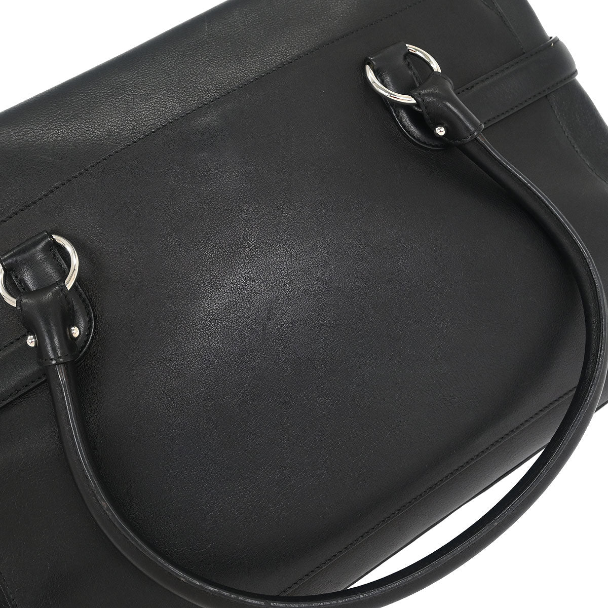Salvatore Ferragamo Black Leather Gancini Handbag