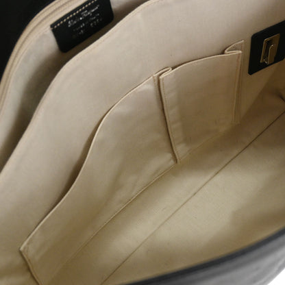 Salvatore Ferragamo Black Leather Gancini Handbag