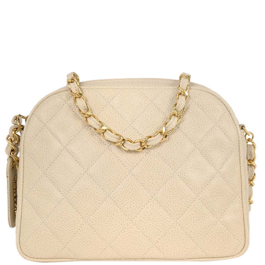 Chanel Off-white Caviar Camera Bag