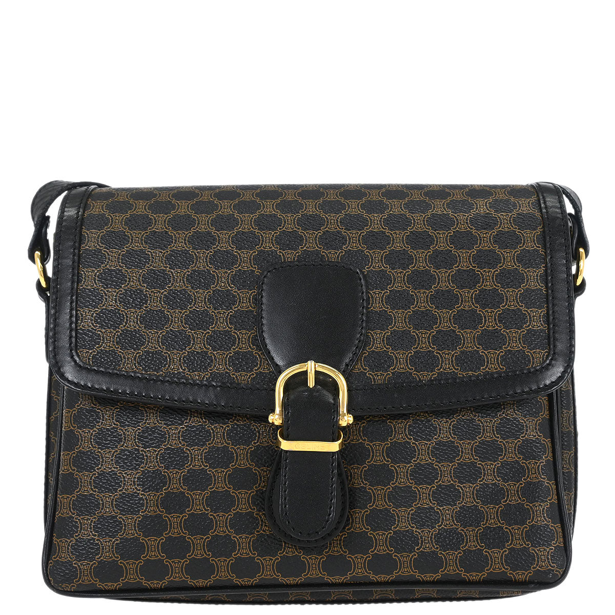 Celine Black PVC Macadam Shoulder Bag