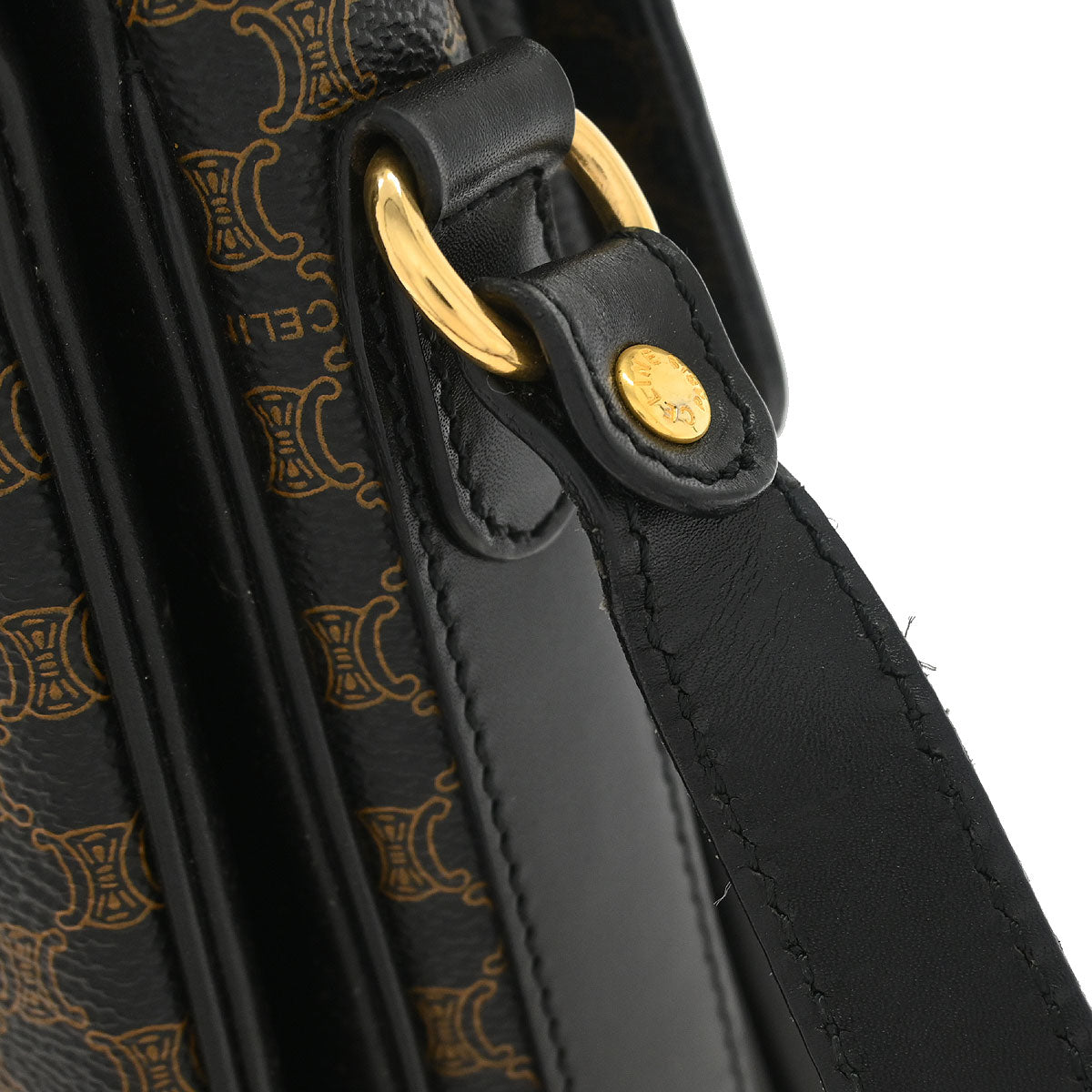 Celine Black PVC Macadam Shoulder Bag