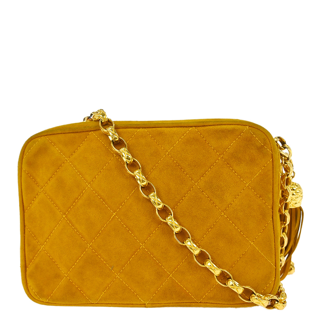 Chanel Yellow Suede Camera Bag Mini