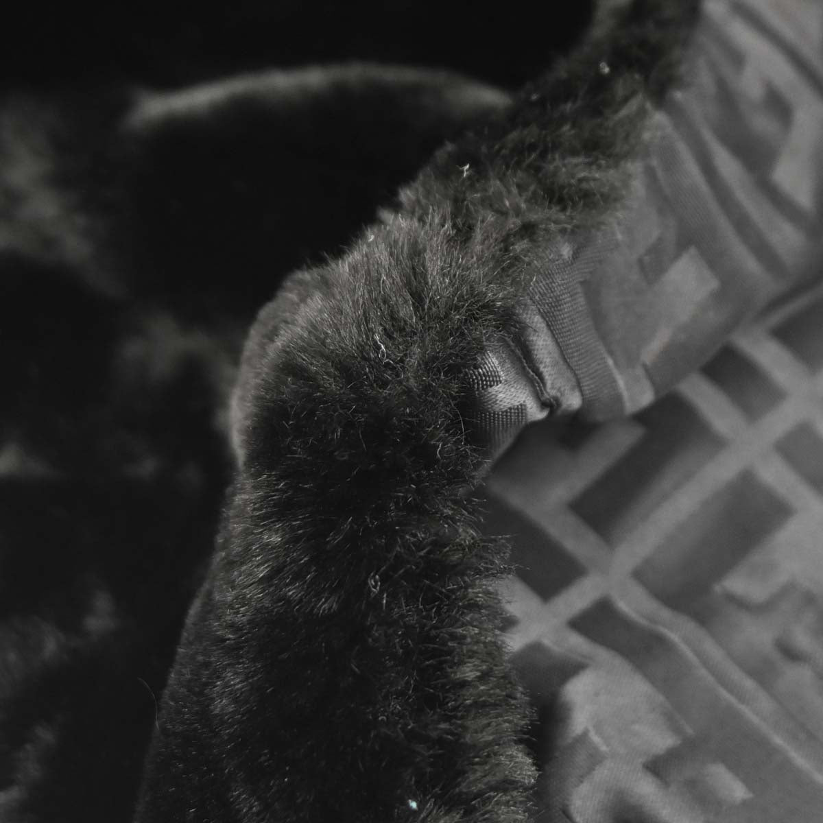 Fendi * Black Fur Nylon Zucca Tote Handbag