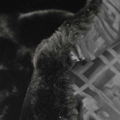 Fendi * Black Fur Nylon Zucca Tote Handbag