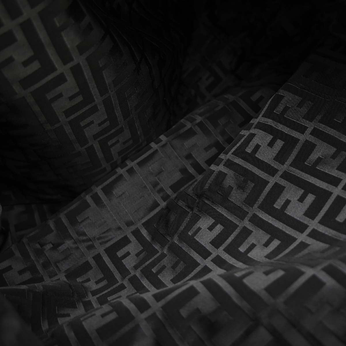 Fendi * Black Fur Nylon Zucca Tote Handbag