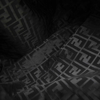 Fendi * Black Fur Nylon Zucca Tote Handbag