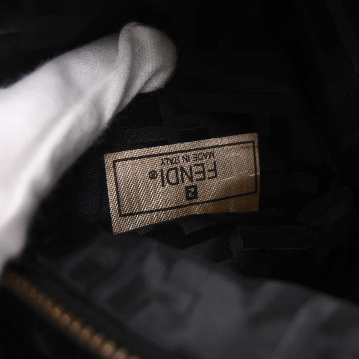 Fendi * Black Fur Nylon Zucca Tote Handbag