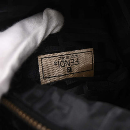 Fendi * Black Fur Nylon Zucca Tote Handbag