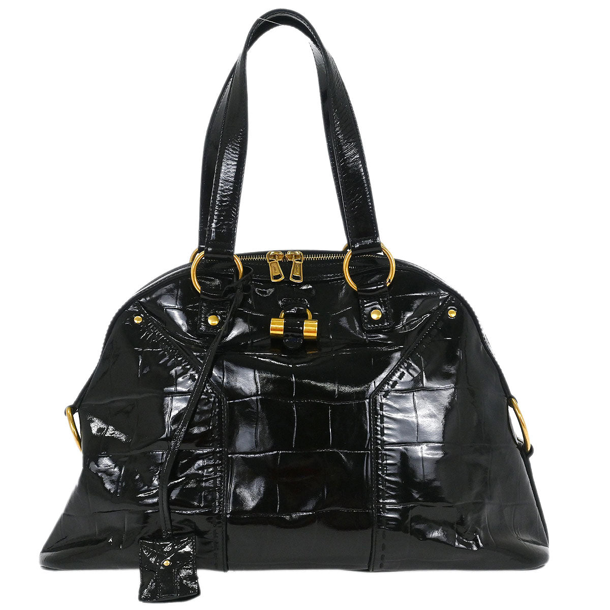 Yves Saint Laurent Black Leather Rive Gauche Muse Handbag