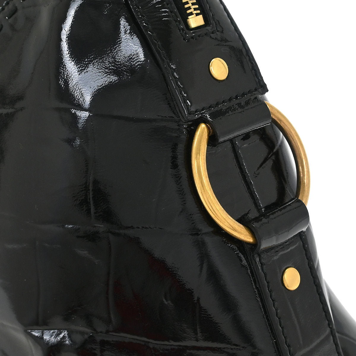 Yves Saint Laurent Black Leather Rive Gauche Muse Handbag