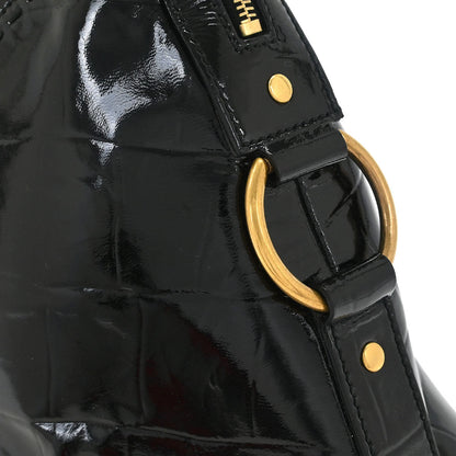 Yves Saint Laurent Black Leather Rive Gauche Muse Handbag