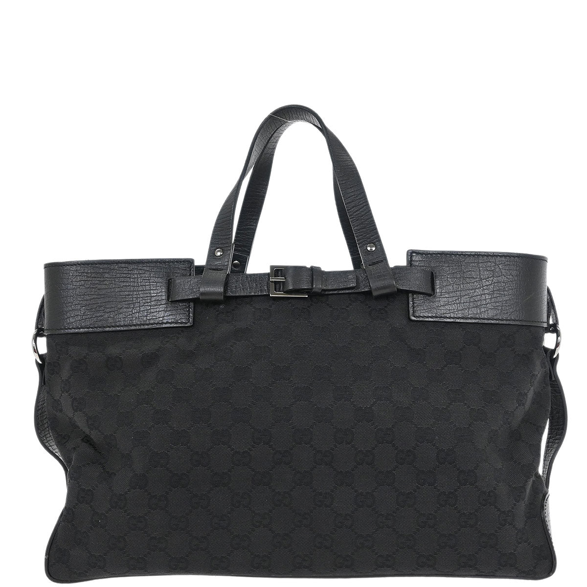 Gucci Black Canvas GG Tote Handbag