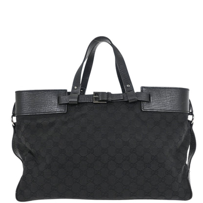 Gucci Black Canvas GG Tote Handbag