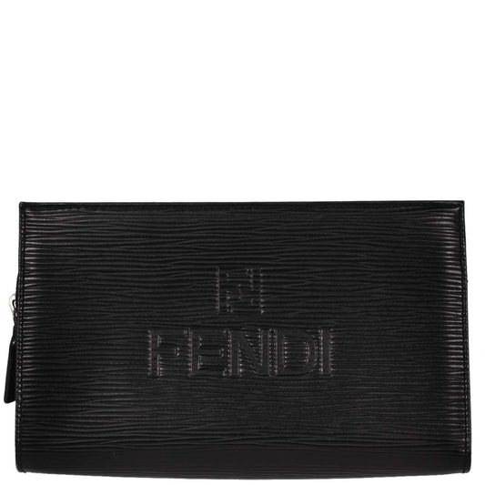 Fendi Black Leather Clutch Bag