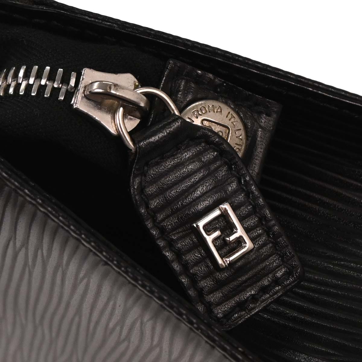 Fendi Black Leather Clutch Bag