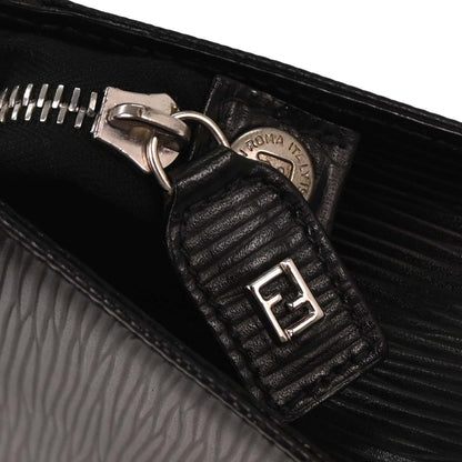 Fendi Black Leather Clutch Bag