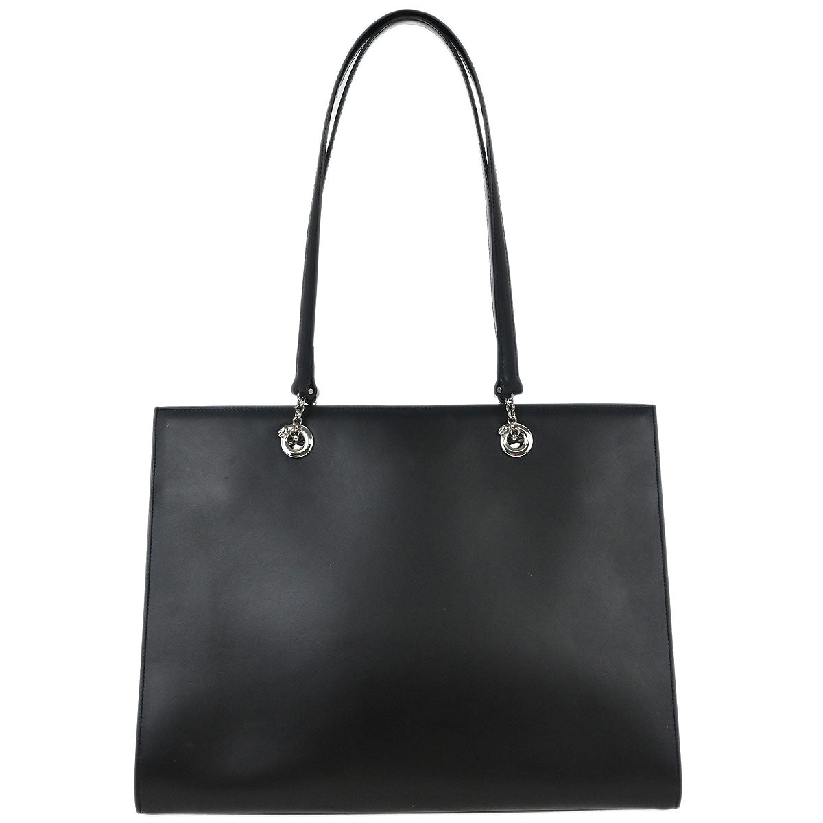 Cartier Black Leather Panthere Tote Handbag