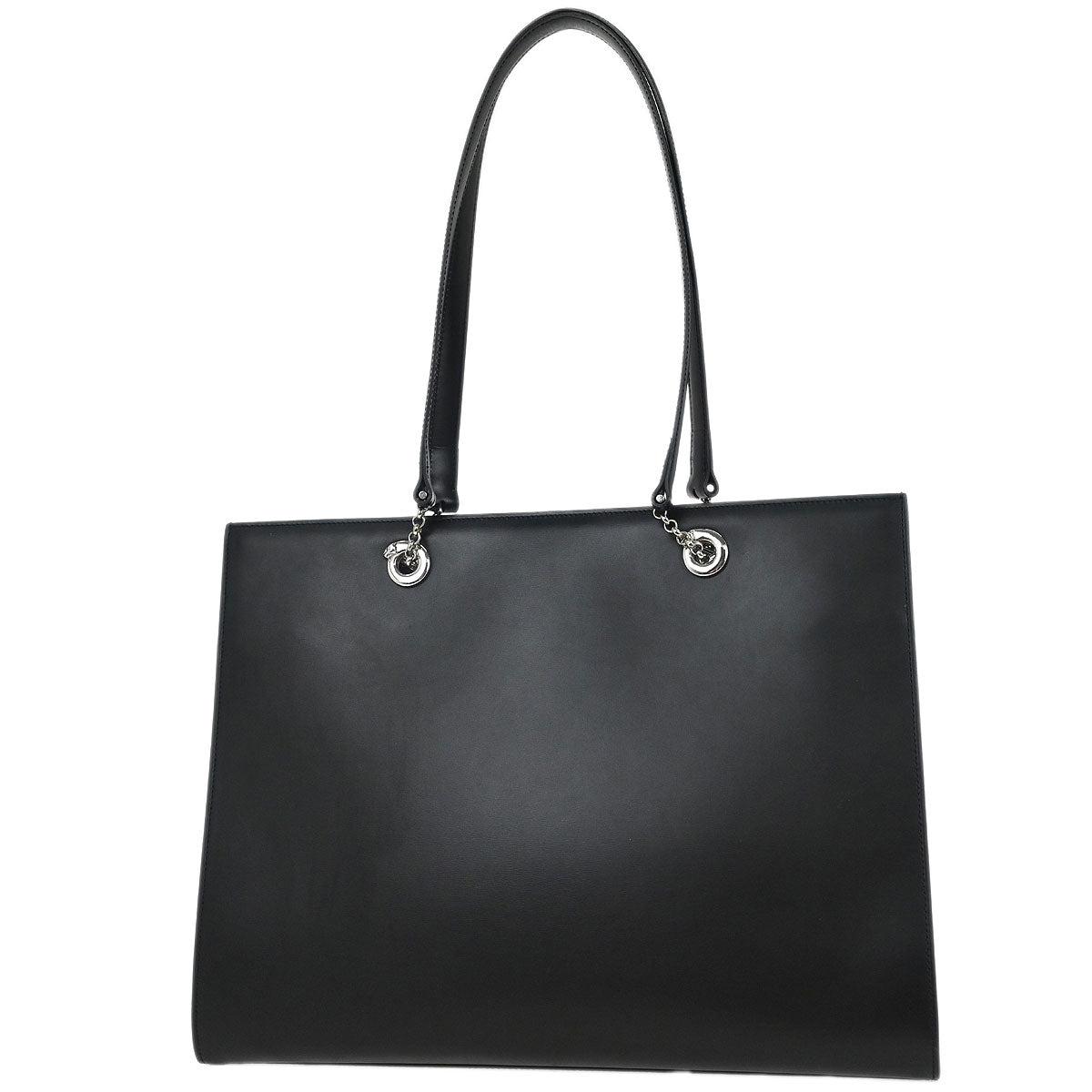 Cartier Black Leather Panthere Tote Handbag
