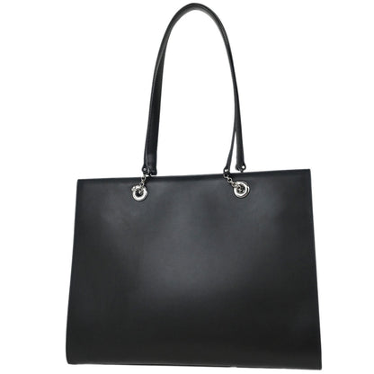 Cartier Black Leather Panthere Tote Handbag