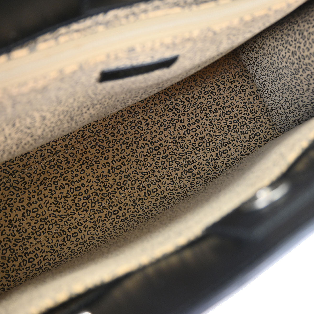 Cartier Black Leather Panthere Tote Handbag