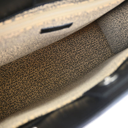 Cartier Black Leather Panthere Tote Handbag