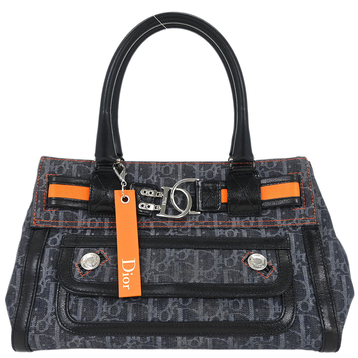 Christian Dior Navy Trotter Flight Handbag