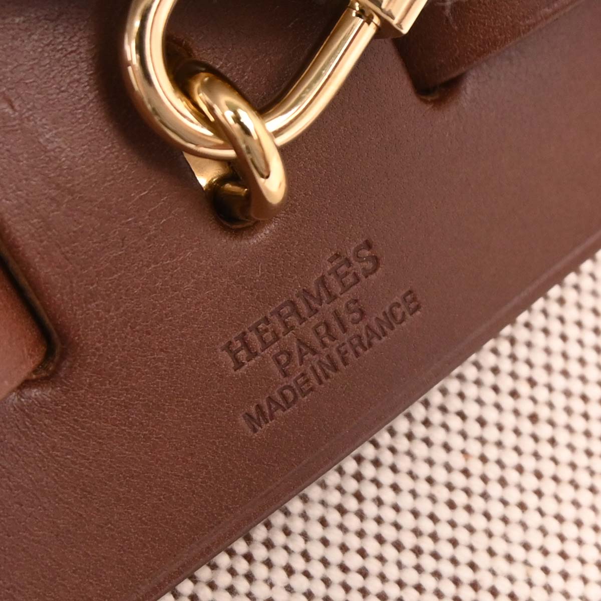 Hermes Beige Brown Toile H Officier Herbag PM 2 in 1 Handbag
