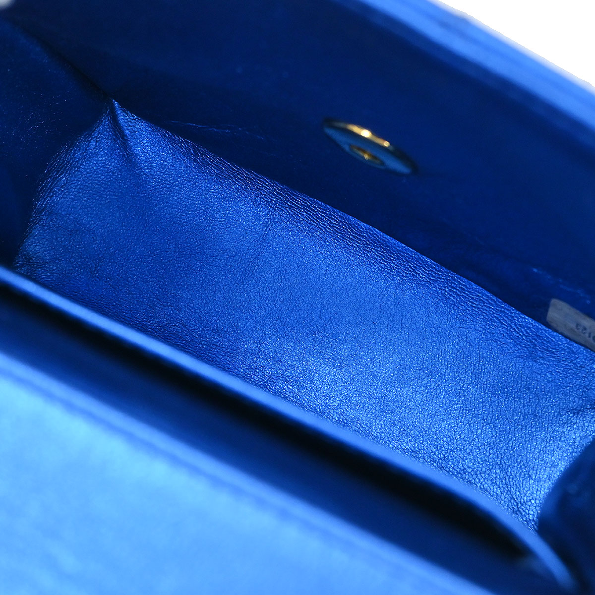 Chanel Metallic Blue Lambskin Mini Square Handbag