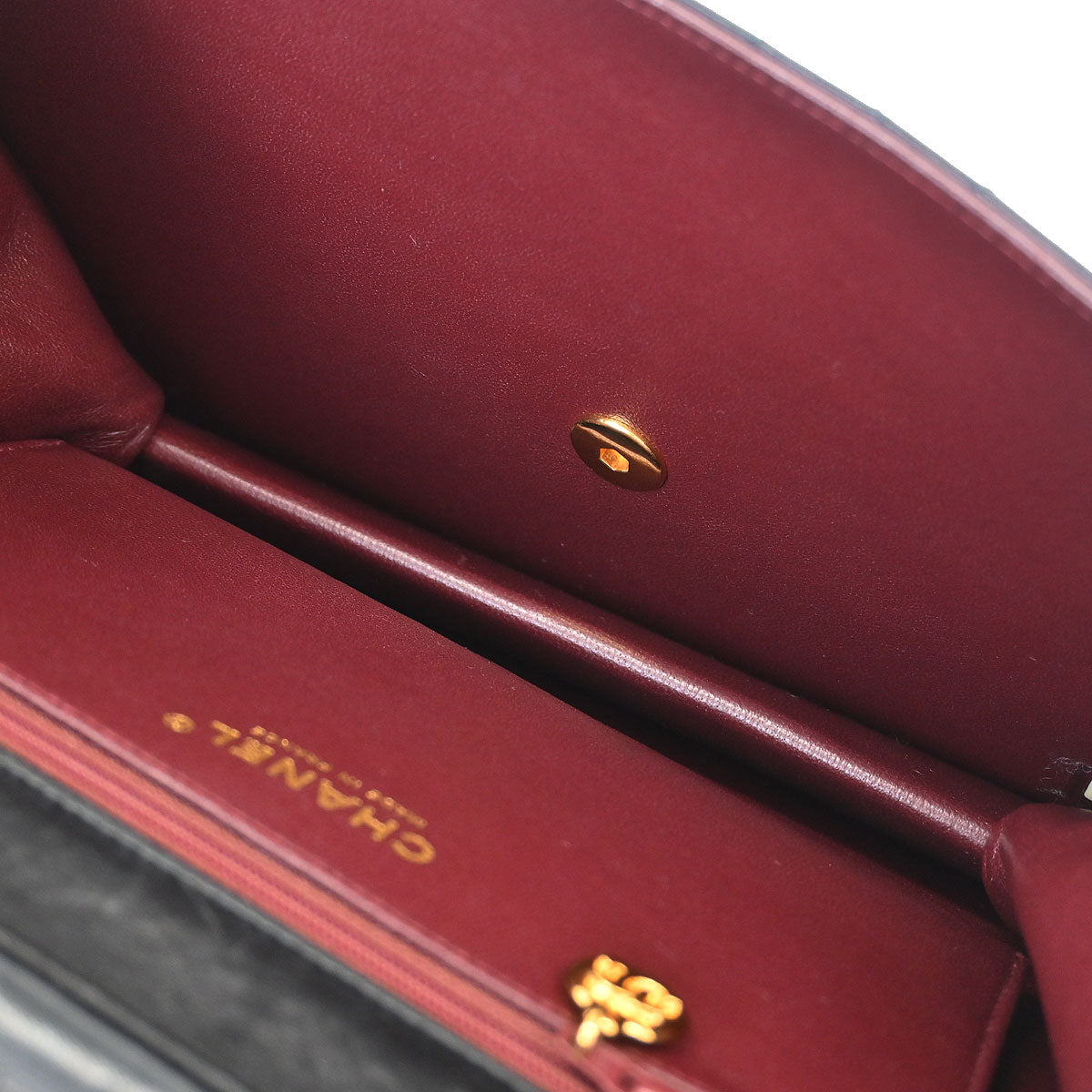 Chanel Black Lambskin Turnlock Medium Half Flap Shoulder Bag