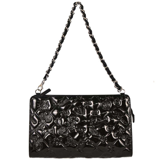 Chanel Black Patent Leather Icon Handbag