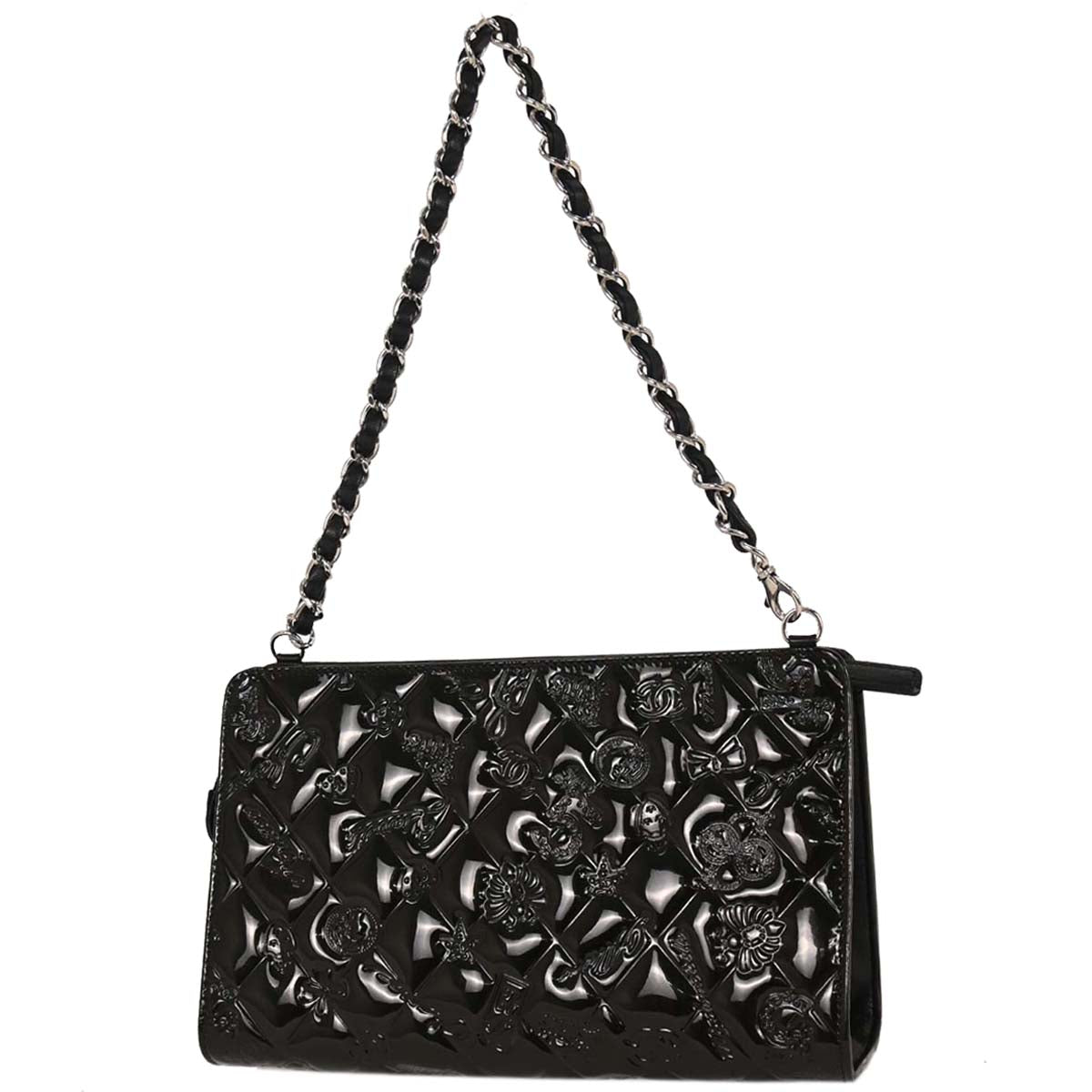 Chanel Black Patent Leather Icon Handbag