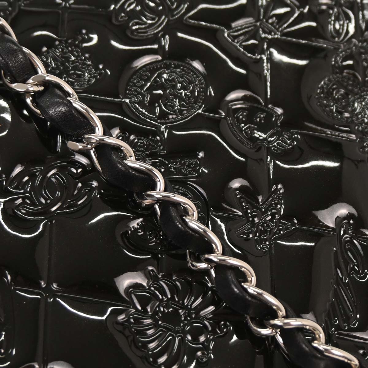 Chanel Black Patent Leather Icon Handbag