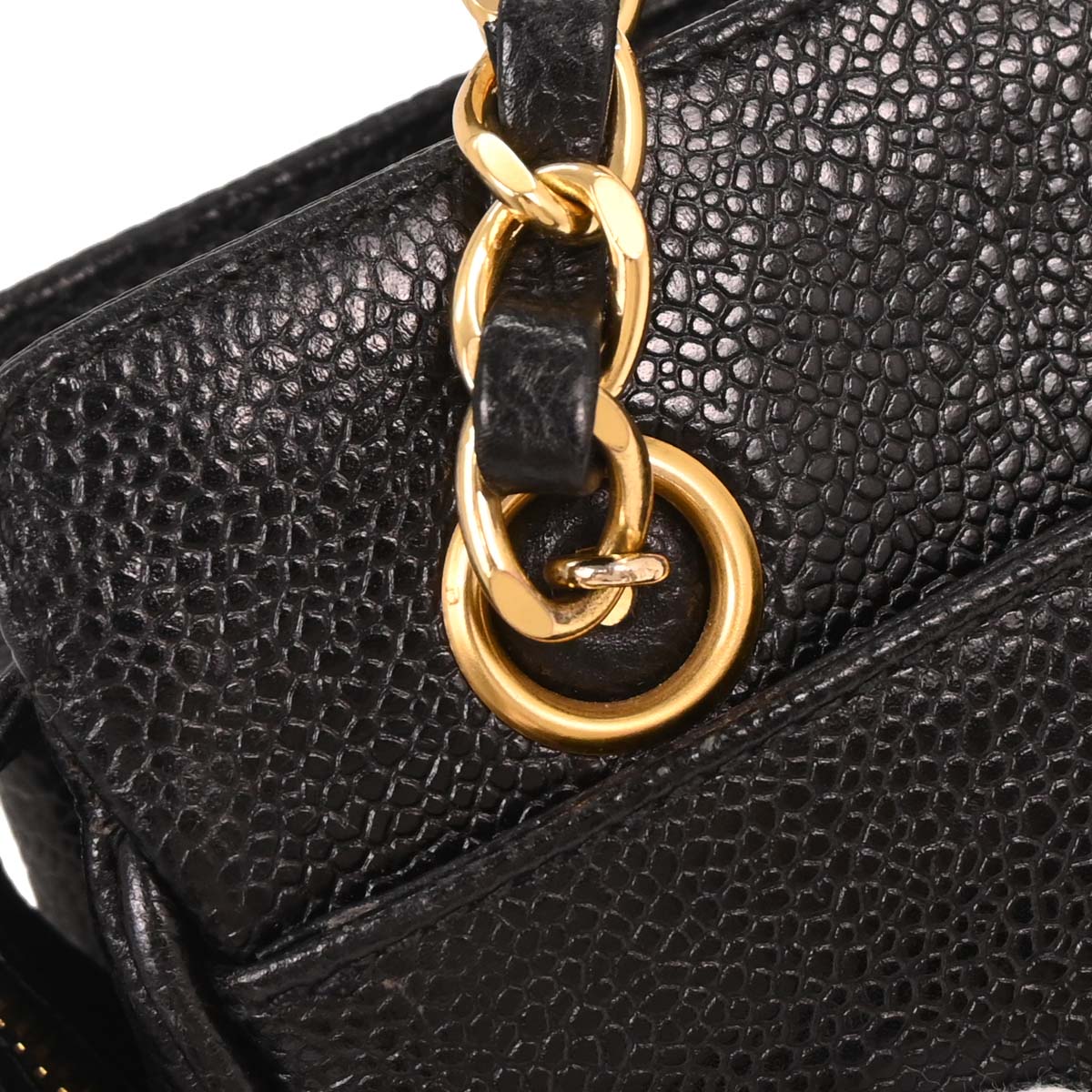 Chanel Black Caviar Triple CC Shoulder Tote Bag