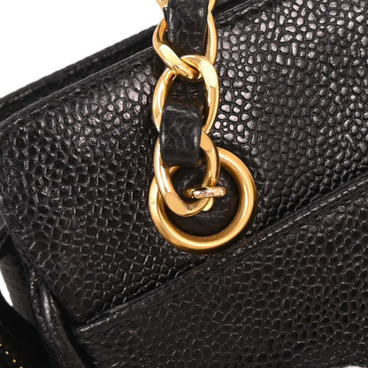 Chanel Black Caviar Triple CC Shoulder Tote Bag
