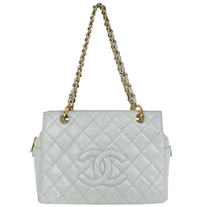Chanel Light Blue Caviar Petite Timeless Tote PTT Chain Handbag